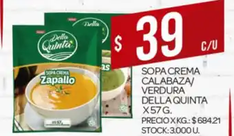 Supermercados DIA Sopa Crema Calabarza/Verdura Della Quinta x 57g oferta