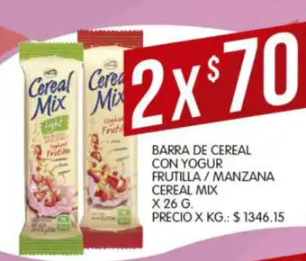 Supermercados DIA Barra de Cereal con Yogur Frutilla / Manzana cereal Mix x 26g oferta