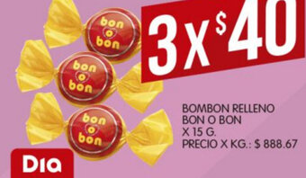 Supermercados DIA Bombon relleno bon o bon x 15g oferta