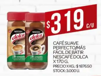 Supermercados DIA Cafè Suave Perfecto/ Más Fácil de Batir Nescafè Dolca x 170g oferta