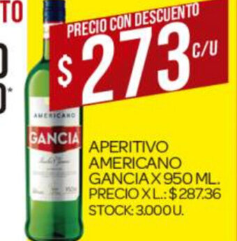 Supermercados DIA Aperitivo Americano Gancia x 950ml oferta