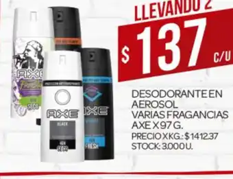 Supermercados DIA Desodorante en Aerosol Varias Fragancias Axe c 97g oferta