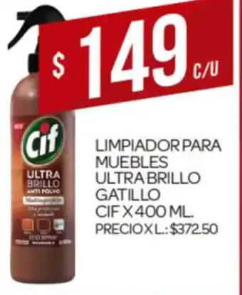 Supermercados DIA Limpiador para Muebles ulta brillo Gatillo cif x 400ml oferta