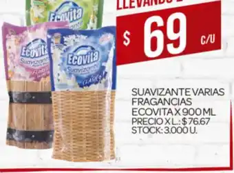 Supermercados DIA Suavizante Varias Fragancias Ecovita x 900ml oferta