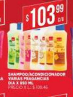 Supermercados DIA Shampoo/Acondicionador Varias Fragancias Dia x 950ml oferta