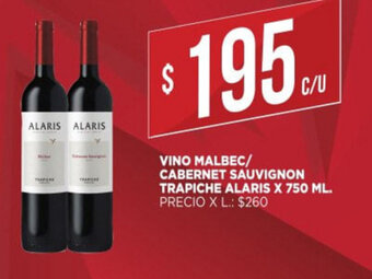 Supermercados DIA Vino Malbec/ Cabernet Sauvignon Trapiche Alaris x 750ml oferta