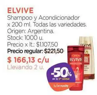 Farmacity Elvive Shampoo Y Acondicionador oferta