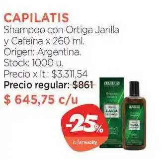 Farmacity Capilatsi Shampoo Con Ortiga Jarilla Y Cafeína x 260ml oferta