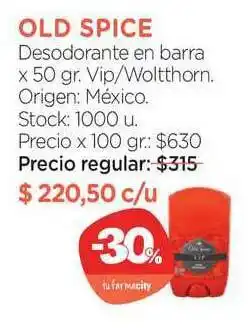 Farmacity Old Spice Desodorante En Barra Vip Woltthorn x 50gr oferta