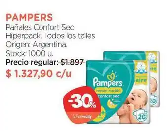 Farmacity Pampers Pañales Confort Sec Hiperpack Todos Los Talles oferta