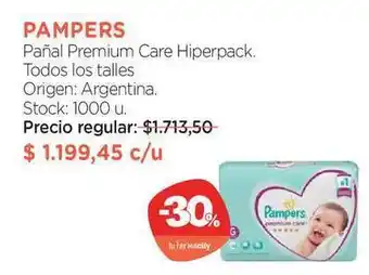 Farmacity Pampers Pañal Premium Care Hiperpack oferta