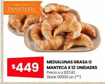 Changomas Medialunas grasa o manteca x 12 un oferta