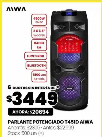Changomas Parlantes aiwa oferta