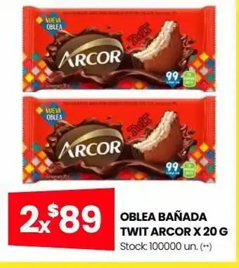 Changomas Oblea bañada twit arcor x 20g x 2 un oferta