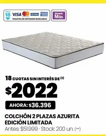Changomas Colchón 2 plazas azurita oferta