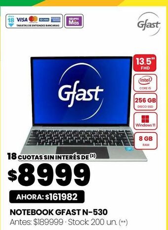 Changomas Notebook gfast oferta
