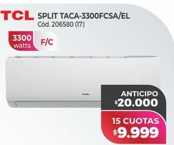 Naldo Lombardi Tcl split taca-3300fcsa/el oferta