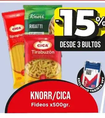 Supermayorista Vital Knoor/ Cica Fideos x 500gr oferta