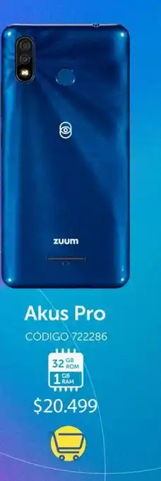 Coppel Celular zuum akus pro azul 1gb 32 gb 3g oferta