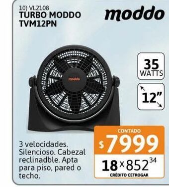 Ventilador turbo moddo 12" vtm12pn