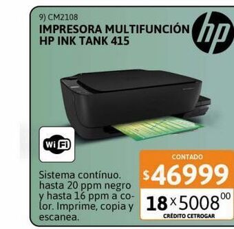 Cetrogar Impresora multifuncional hp ink tank 415 oferta