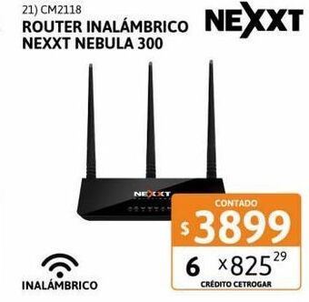 Cetrogar Router inalambrico wi-fi nexxt nebula 300 oferta