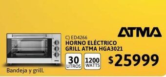 Cetrogar Horno eléctrico grill atma hga3021 30lt 1200w oferta