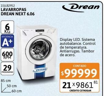 Cetrogar Lavarropas drean next 6.06 oferta