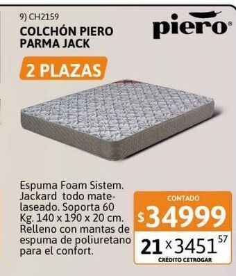 Cetrogar Colchón piero parma jack oferta