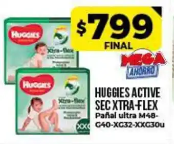 Supermayorista Vital Huggies Active Sec Xtra -Flex Pañal ultra M48 oferta