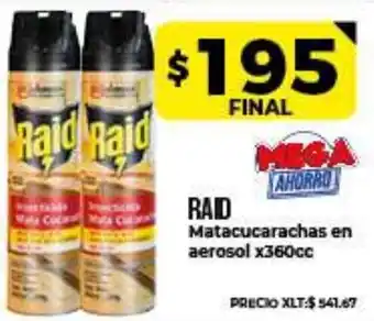 Supermayorista Vital Raid Matacucarachas en aerosol x 360cc oferta