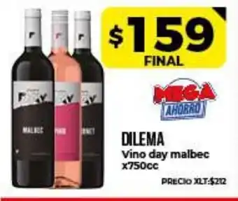 Supermayorista Vital Dilema Vino day malbec x 750cc oferta