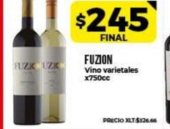 Fuzion Vino varietales x 750cc