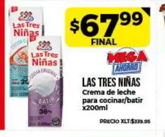 Supermayorista Vital Las Tres Niñas Crema de Leche para cocinar/batir x 200ml oferta