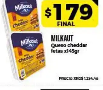 Supermayorista Vital Milkaut queso cheddar fetas x 145gr oferta