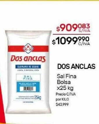 Nini Mayorista Dos anclas sal fina bolsa oferta