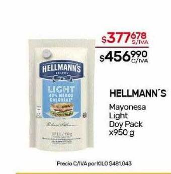Nini Mayorista Hellmann's mayonesa light doy pack oferta