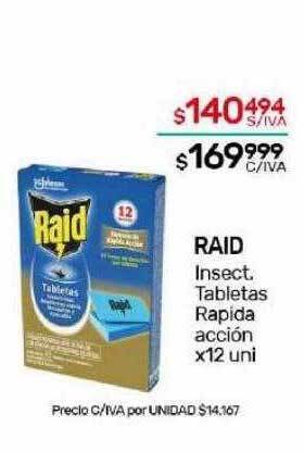 Nini Mayorista Raid insect tabletas rapida acción oferta