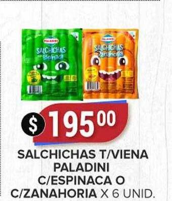 Supermercados Mayor Salchichas t viena paladini c espinaca o c zanahoria oferta