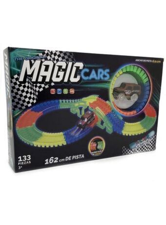 El Mundo del Juguete Pista autos camioneta magic cars 133 pz rojo incluye accesorios oferta