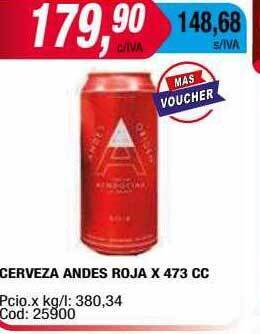 Maxiconsumo Cerveza andes roja oferta