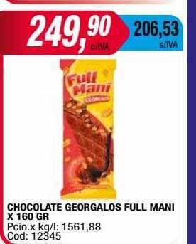 Maxiconsumo Chocolate georgalos full mani oferta