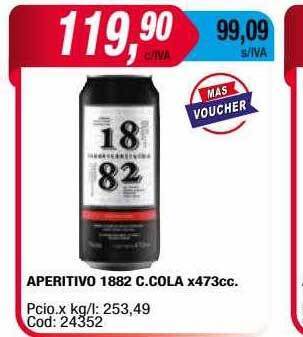 Maxiconsumo Aperitivo 1882 c. cola oferta