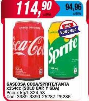 Maxiconsumo Gaseosa coca sprite fanta oferta