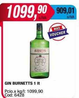 Maxiconsumo Gin burnetts oferta