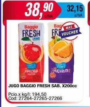 Maxiconsumo Jugo baggio fresh sab. oferta