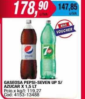 Maxiconsumo Gaseosa pepsi-seven up s azucar oferta