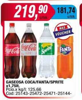 Maxiconsumo Gaseosa coca fanta sprite oferta