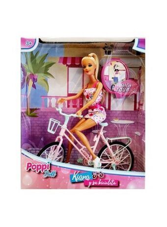 El Mundo del Juguete Muñeca kiara y su bicicleta rosa incluye accesorios oferta