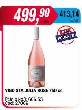 Maxiconsumo Vino sta. julia rose oferta